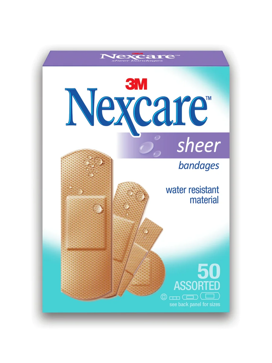 3M, Nexcare Sheer Bandages Assorted Plasters - 50 Pcs 3M, Nexcare Sheer Bandages Assorted Plasters - 50 Pcs