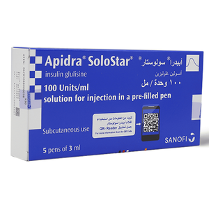 Apidra Solostar, Reduce Blood Glucose Level - 5 Pens - 3 Apidra Solostar, Reduce Blood Glucose Level - 5 Pens - 3