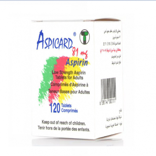 Aspicard, Acetylsalicylic Acid, 81 Mg, Tablet - 120 Tablets