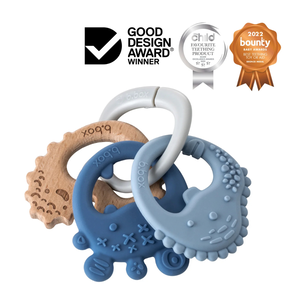 B Box, Baby Trio Teether, Blue - 1 pc B Box, Baby Trio Teether, Blue - 1 pc