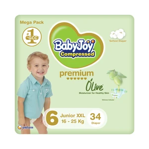 Babyjoy, Baby Diapers Olive Oil Stage 6 - 34 Pcs Babyjoy, Baby Diapers Olive Oil Stage 6 - 34 Pcs
