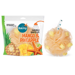 Balmy, Loofah Pouf, With Mango & Pineapple Soap - 1 Pc - 2 Balmy, Loofah Pouf, With Mango & Pineapple Soap - 1 Pc - 2
