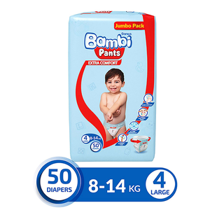 Bambi, Baby Pants Size 4 Jumbo Pack - 50 Pcs Bambi, Baby Pants Size 4 Jumbo Pack - 50 Pcs