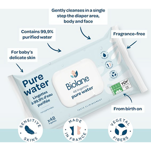 Biolane, For Children Pure Water Wipes - 48 Pcs - 3 Biolane, For Children Pure Water Wipes - 48 Pcs - 3