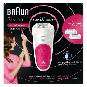 Braun, Epilator Silkepil 5, With Sensosmart For Wet & Dry With 2 Extras - 1 Device Braun, Epilator Silkepil 5, With Sensosmart For Wet & Dry With 2 Extras - 1 Device