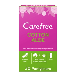 Carefree, Pantyliners Cotton Aloe - 30 Pcs Carefree, Pantyliners Cotton Aloe - 30 Pcs
