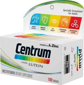 Centrum, With Lutein, Multivitamins & Minerals - 100 Tablets - 4 Centrum, With Lutein, Multivitamins & Minerals - 100 Tablets - 4