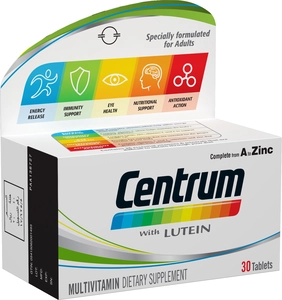 Centrum, With Lutein, Multivitamins & Minerals - 30 Tablets - 2 Centrum, With Lutein, Multivitamins & Minerals - 30 Tablets - 2