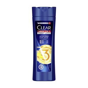 Clear, Men Shampoo, Body & Face Wash, Active Fresh - 400 Ml Clear, Men Shampoo, Body & Face Wash, Active Fresh - 400 Ml