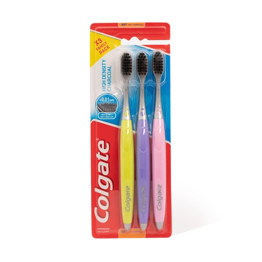 Colgate, Toothbrush, Charcoal, Soft - 3 Pcs