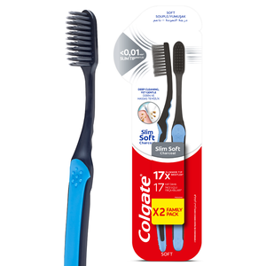 Colgate, Toothbrush Slimsoft Charcoal 1+1 Free - 1 Kit Colgate, Toothbrush Slimsoft Charcoal 1+1 Free - 1 Kit