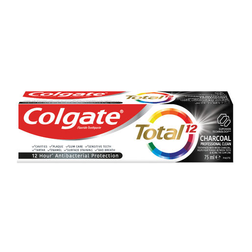 Colgate, Toothpaste Total 12 Charcoal - 75 Ml