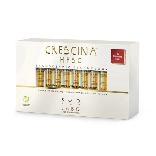 Crescina Hfsc, Hair Loss Ampoules, 500 Man - 1 Kit