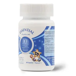 Essential Vitamin D3 1000 IU, For Bone Health - 60 Capsules - 2 Essential Vitamin D3 1000 IU, For Bone Health - 60 Capsules - 2