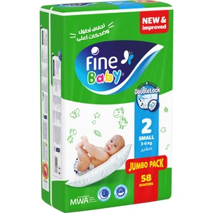 Fine Baby, Baby Diapers Size 2 3-6 Kg - 58 Pcs - 2 Fine Baby, Baby Diapers Size 2 3-6 Kg - 58 Pcs - 2