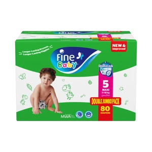 Fine Baby, Baby Diapers Size 5 Double Jumbo Pack - 80 Pcs Fine Baby, Baby Diapers Size 5 Double Jumbo Pack - 80 Pcs