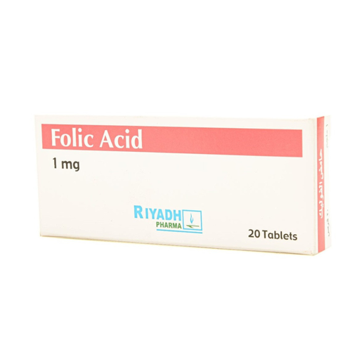 Folic Acid, 1 Mg For Folic Acid Deficiency - 20 Tablets