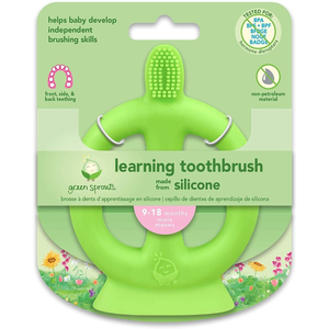 Green Sprouts, Learning Toothbrush Silicon 9-18 Months - 1 Pc - 2 Green Sprouts, Learning Toothbrush Silicon 9-18 Months - 1 Pc - 2