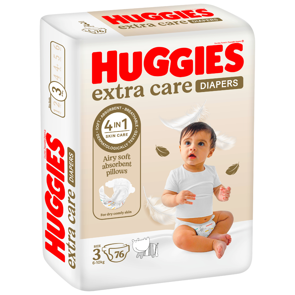 Huggies, Baby Diapers Extra Care Size 3 Jumbo Pack - 76 Pcs Huggies, Baby Diapers Extra Care Size 3 Jumbo Pack - 76 Pcs