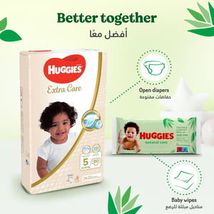 Huggies, Baby Wipes Natural Care 2+1 Free - 1 Kit - 8 Huggies, Baby Wipes Natural Care 2+1 Free - 1 Kit - 8