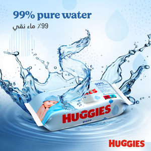 Huggies, Baby Wipes Pure Wipes - 56 Pcs - 4 Huggies, Baby Wipes Pure Wipes - 56 Pcs - 4