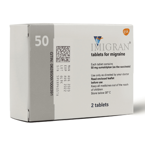 Imigran 50 Mg, For Migraine Attacks - 2 Tablets - 1 Imigran 50 Mg, For Migraine Attacks - 2 Tablets - 1