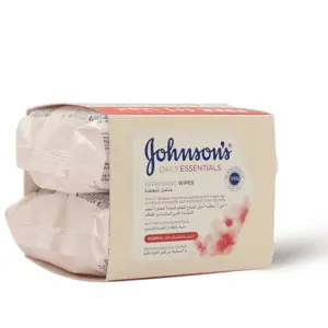 Johnson’S, Daily Essentials, Refreshing Wipes, For Normal Skin, 1+1 Free - 1 Kit - 4 Johnson’S, Daily Essentials, Refreshing Wipes, For Normal Skin, 1+1 Free - 1 Kit - 4