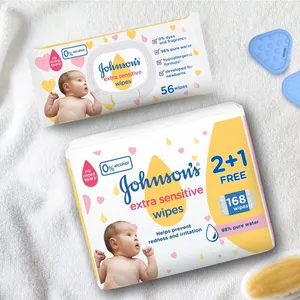 Johnsons, Baby Wipes Extra Sensitive 98% Pure Water - 168 Pcs - 6 Johnsons, Baby Wipes Extra Sensitive 98% Pure Water - 168 Pcs - 6