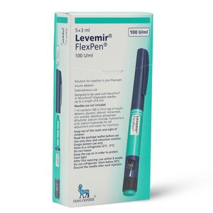 Levemir, Reduce Blood Glucose Level - 5 Pens - 3 Levemir, Reduce Blood Glucose Level - 5 Pens - 3