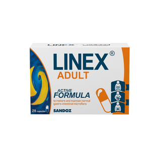 Linex Adult, Probiotic, Restores Healthy Gut Flora - 28 Capsules Linex Adult, Probiotic, Restores Healthy Gut Flora - 28 Capsules