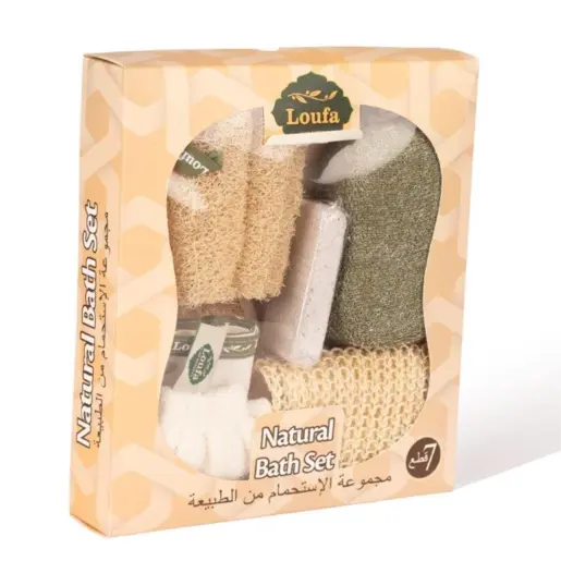 Loufa, Loofah Naturel Bath Set - 1 Pc