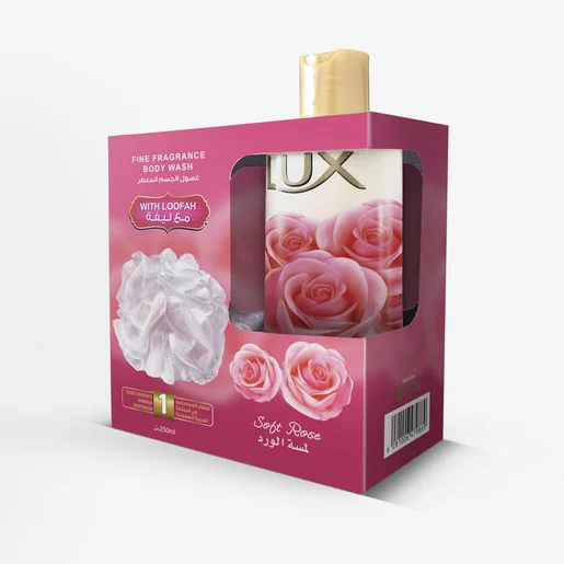 Lux, Body Wash Soft Rose - 250 Ml + Loofah Free - 1 Kit