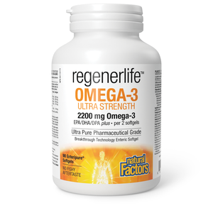 Natural Factors, Regenerlife, Omega-3 Ultra Strength 2200Mg - 90Sg Natural Factors, Regenerlife, Omega-3 Ultra Strength 2200Mg - 90Sg