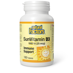 Natural Factors, Sunvitamin D3 1000 Iu - 180 Tablet Natural Factors, Sunvitamin D3 1000 Iu - 180 Tablet