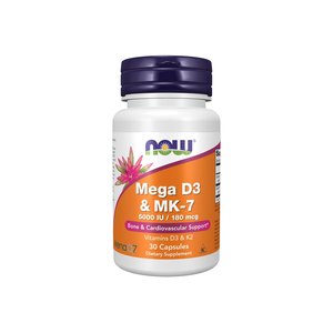 Now, Mega D3 & Mk-7, Bone & Cardiovascular Support - 30 Capsules Now, Mega D3 & Mk-7, Bone & Cardiovascular Support - 30 Capsules
