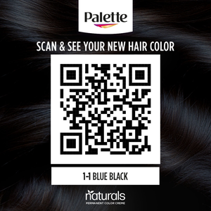 Palette, Permanent Hair Natural Color 1-1 Blue Black - 1 Kit - 3 Palette, Permanent Hair Natural Color 1-1 Blue Black - 1 Kit - 3