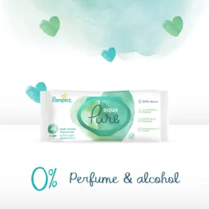 Pampers, Baby Wipes Aqua Pure 99% Pure Water - 144 Pcs - 5 Pampers, Baby Wipes Aqua Pure 99% Pure Water - 144 Pcs - 5