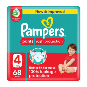 Pampers, Rash Protection Pants Diapers Size 4 9-14 Kg - 68 Pcs Pampers, Rash Protection Pants Diapers Size 4 9-14 Kg - 68 Pcs