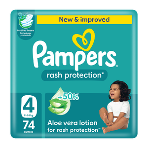 Pampers, Rash Protection Taped Diapers Size 4 9-14 Kg - 74 Pcs Pampers, Rash Protection Taped Diapers Size 4 9-14 Kg - 74 Pcs