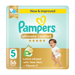 Pampers, Ultimate Comfort Taped Diapers Size 5 11-16 Kg - 56 Pcs Pampers, Ultimate Comfort Taped Diapers Size 5 11-16 Kg - 56 Pcs