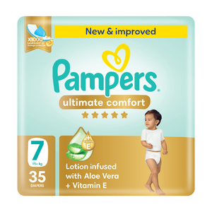 Pampers, Ultimate Comfort Taped Diapers Size 7 15+ Kg - 35 Pcs Pampers, Ultimate Comfort Taped Diapers Size 7 15+ Kg - 35 Pcs
