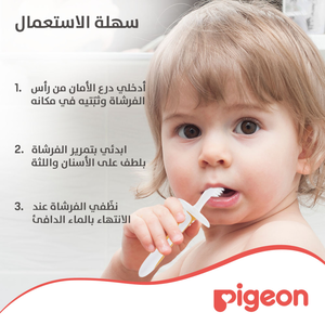 Pigeon, Baby Training Toothbrush Lesson 2 8-12 Months - 1 PC - 6 Pigeon, Baby Training Toothbrush Lesson 2 8-12 Months - 1 PC - 6