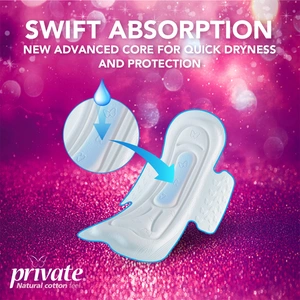 Private Feminine Pads Regular Thin Butterfly - 18 Pcs - 5 Private Feminine Pads Regular Thin Butterfly - 18 Pcs - 5