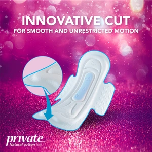 Private Feminine Pads Regular Thin Butterfly - 18 Pcs - 6 Private Feminine Pads Regular Thin Butterfly - 18 Pcs - 6