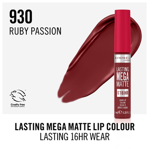Rimmel, Lasting Mega Matte Lipstick Ruby Passion - 1 Pc - 3 Rimmel, Lasting Mega Matte Lipstick Ruby Passion - 1 Pc - 3