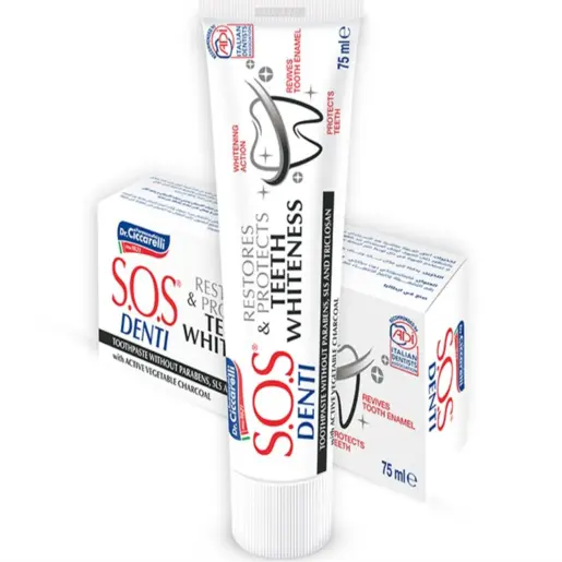 S.O.S Denti, Toothpaste For Whitening With Active Charcoal - 75 Ml