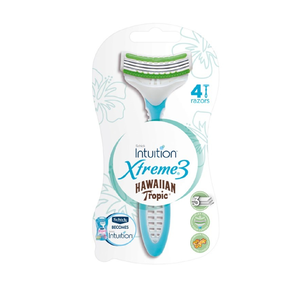 Schick, Intuition, Disposable Razor, Xtreme 3 Hawaiian Tropic - 4 Pcs Schick, Intuition, Disposable Razor, Xtreme 3 Hawaiian Tropic - 4 Pcs