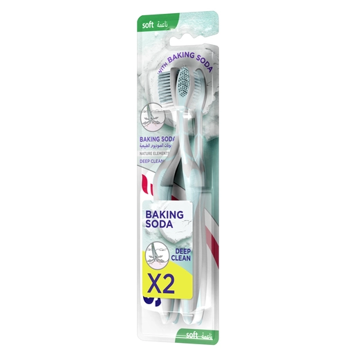 Signal, Toothbrush, With Baking Soda, For Deep Clean, Soft- 2 Pcs