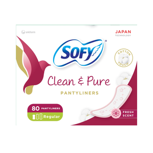 Sofy, Feminine Pantyliner Clean & Pure Fresh - 80 Pcs Sofy, Feminine Pantyliner Clean & Pure Fresh - 80 Pcs