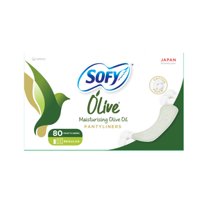 Sofy, Pantyliner Olive Oil Uncented - 80 Pcs Sofy, Pantyliner Olive Oil Uncented - 80 Pcs